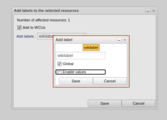 Creating Label Dialog