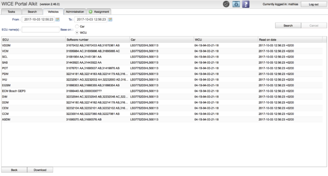Illustration 29: ECU Software Versions.